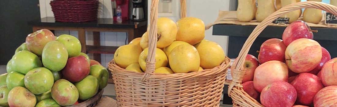 Baskets of produce